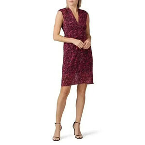 All Saints Aldine Cherry Blossom Print Sleeveless Sheath Dress Size 6 Ruched